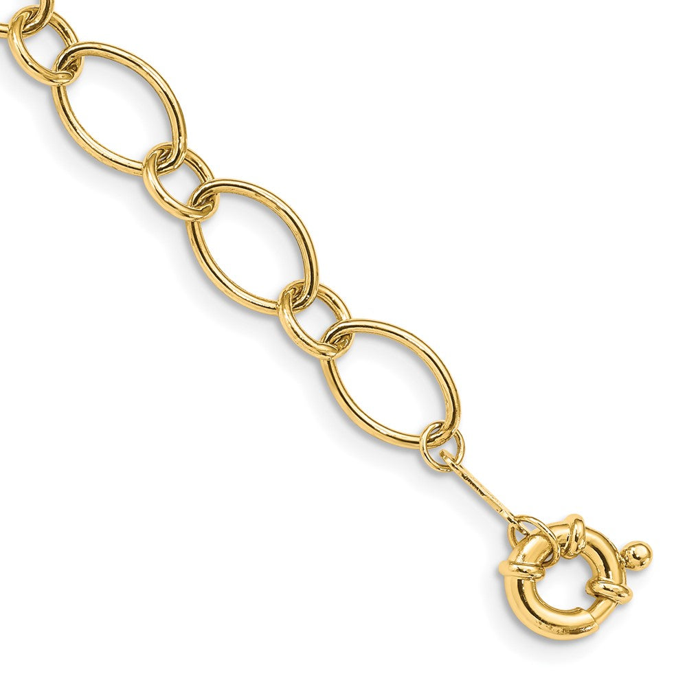 Pulsera con diseño de círculos y óvalos de 14 k