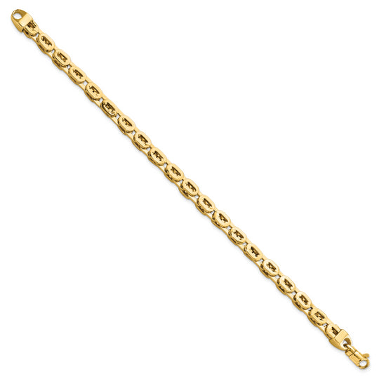 Pulsera 14K Pulido con Enlace Fancy