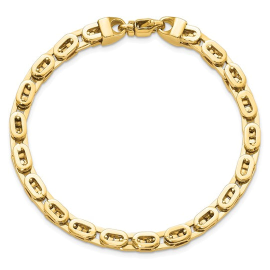 Pulsera 14K Pulido con Enlace Fancy