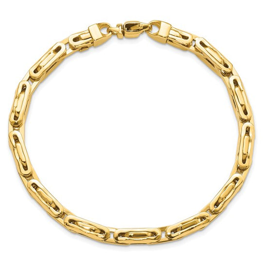 Pulsera Fancy Link Pulida de 14K