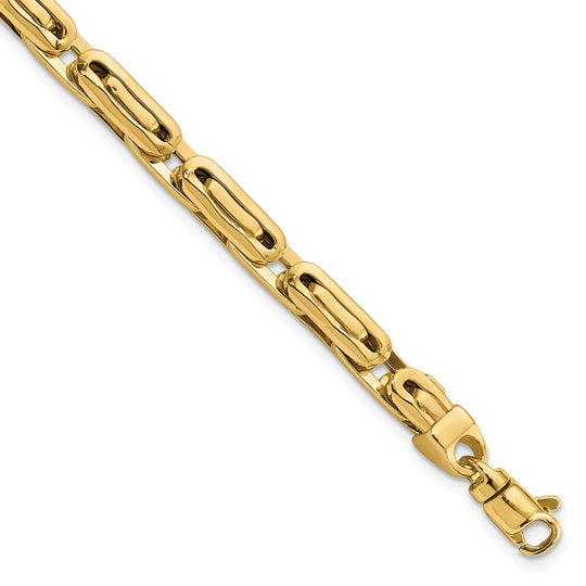 Pulsera Fancy Link Pulida de 14K