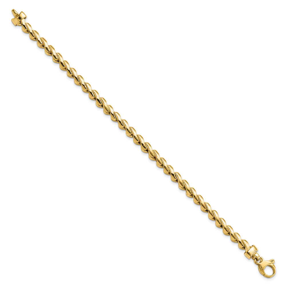 Pulsera Fancy Link Pulido de 14K Amarillo