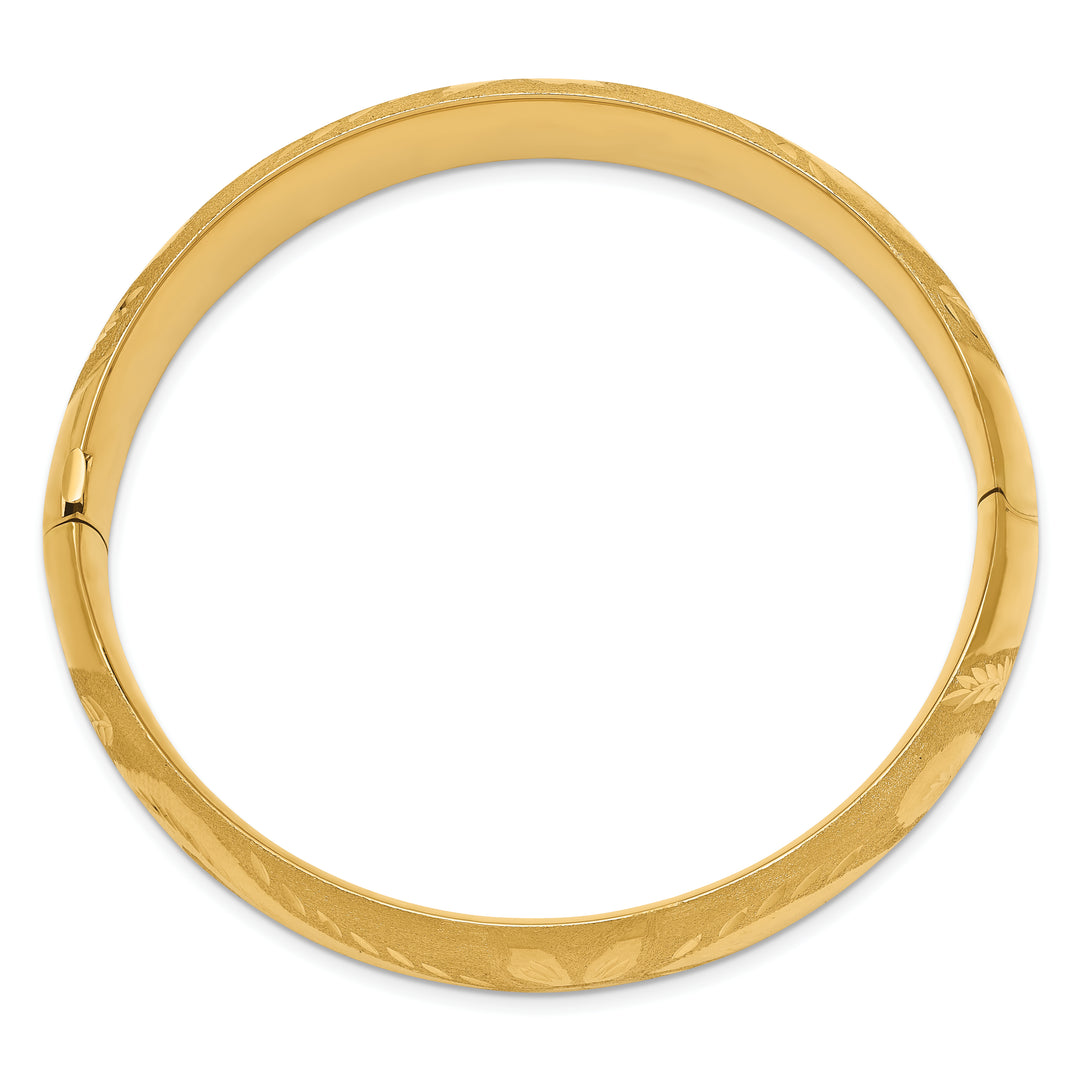 Brazalete Articulado Florentino Grabado de Oro Amarillo de 14K (9/16)