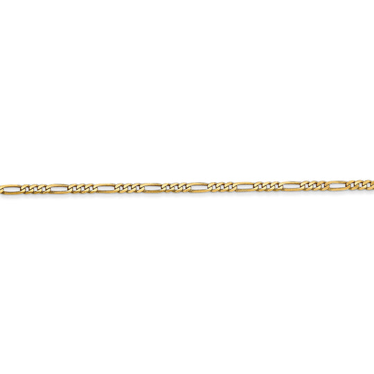 Cadena Figaro plana de 14k y 1,8 mm