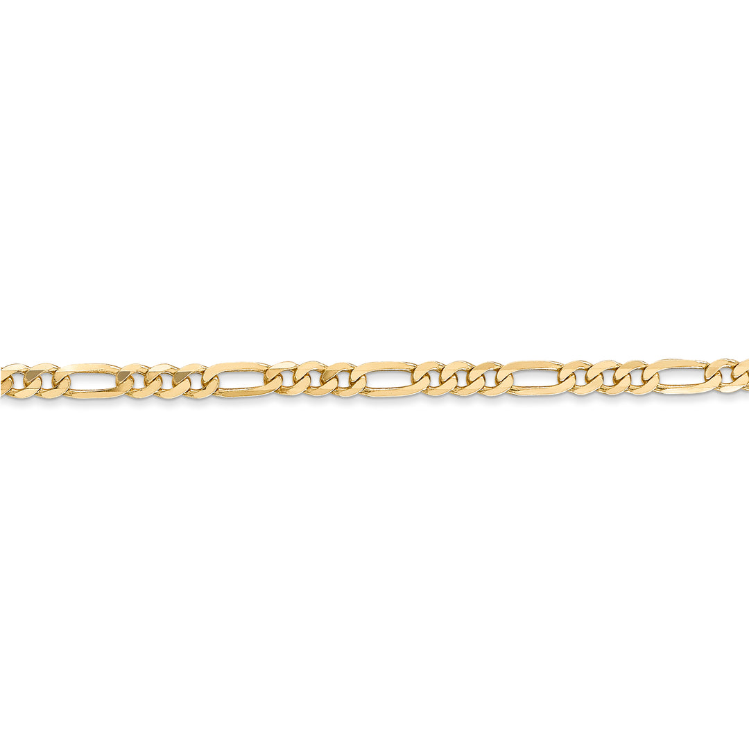 Cadena Figaro plana de 14k y 3 mm