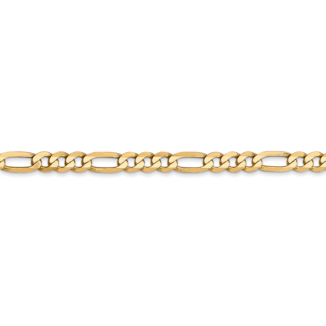 Cadena Figaro plana de 14k y 4 mm