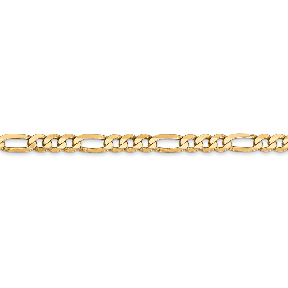 Cadena Figaro plana de 14k y 4 mm