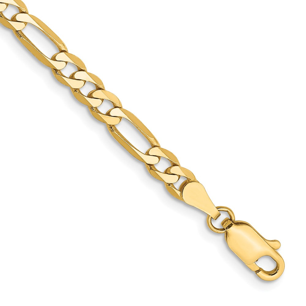 Pulsera Figaro plana de 14k y 4 mm