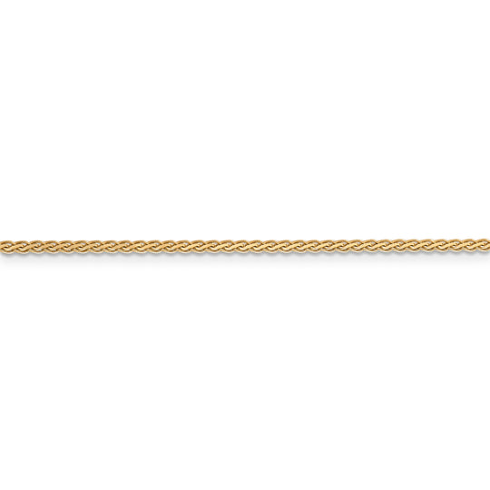 Cadena de trigo plana de 14k y 1,9 mm