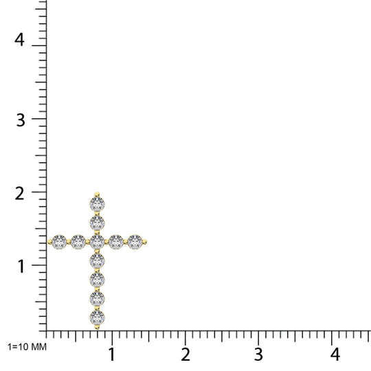 Diamante de 1 qt.Tw. Colgante de cruz en oro blanco de 14 k