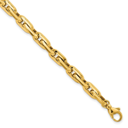 Brazalete de Enlace Largo Cable Fancy Pulido de 14K para Hombre