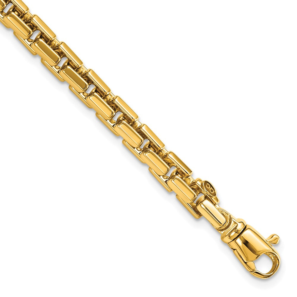 Pulsera de cadena pulida de oro amarillo de 14 k