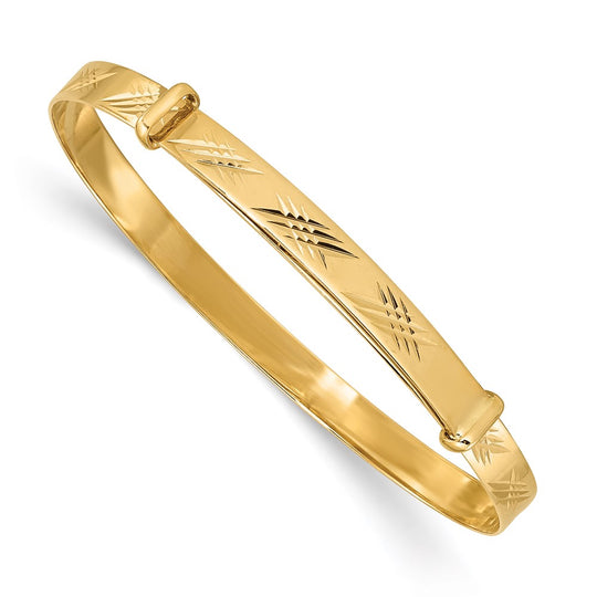 Brazalete para Bebé Expandible D/C Pulido Madi K en Oro de 14K