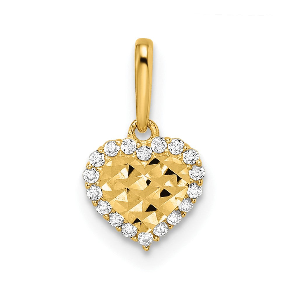 Dije Corazón Madi K CZ Diamond Cut en Oro Amarillo de 14K