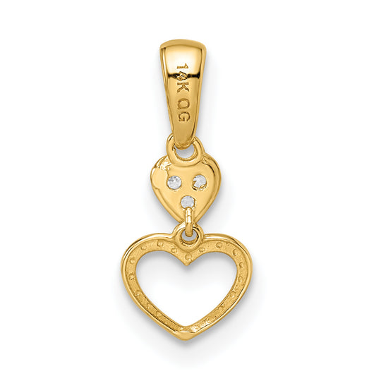 Colgante Colgante de Corazones con Circonia Cúbica (CZ) en Oro de 14k de Madi K