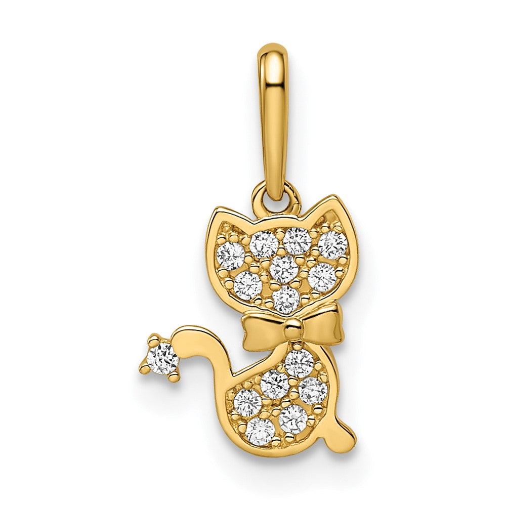 Dije de Gato Madi K en Oro Amarillo de 14k con C