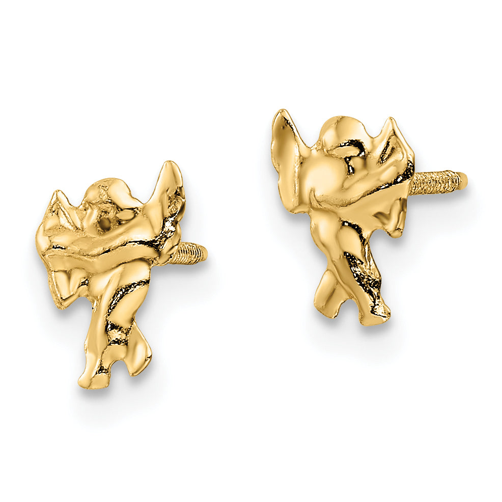 Pendientes de Hilo Pulidos de Cupido Madi K en Oro de 14k