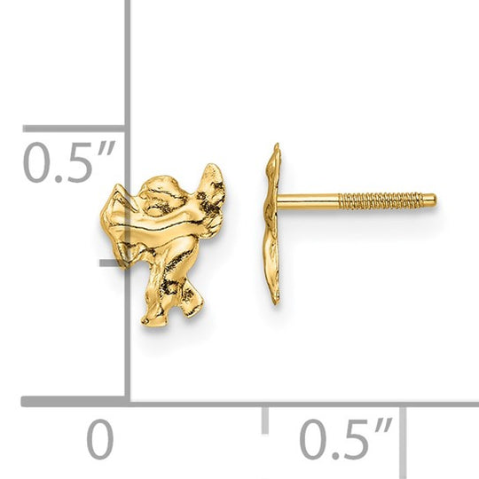 Pendientes de Hilo Pulidos de Cupido Madi K en Oro de 14k