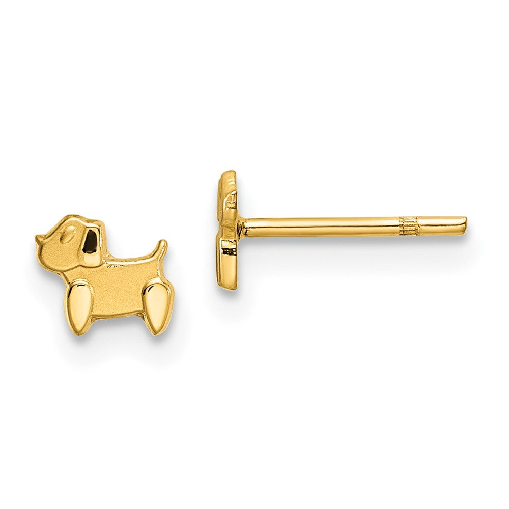 Pendientes en Forma de Perro Pulidos y Satinados de 14k Madi K