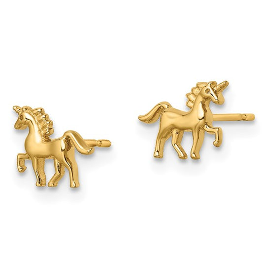 Pendientes de Botón con Unicornio de Madi K en Oro de 14k