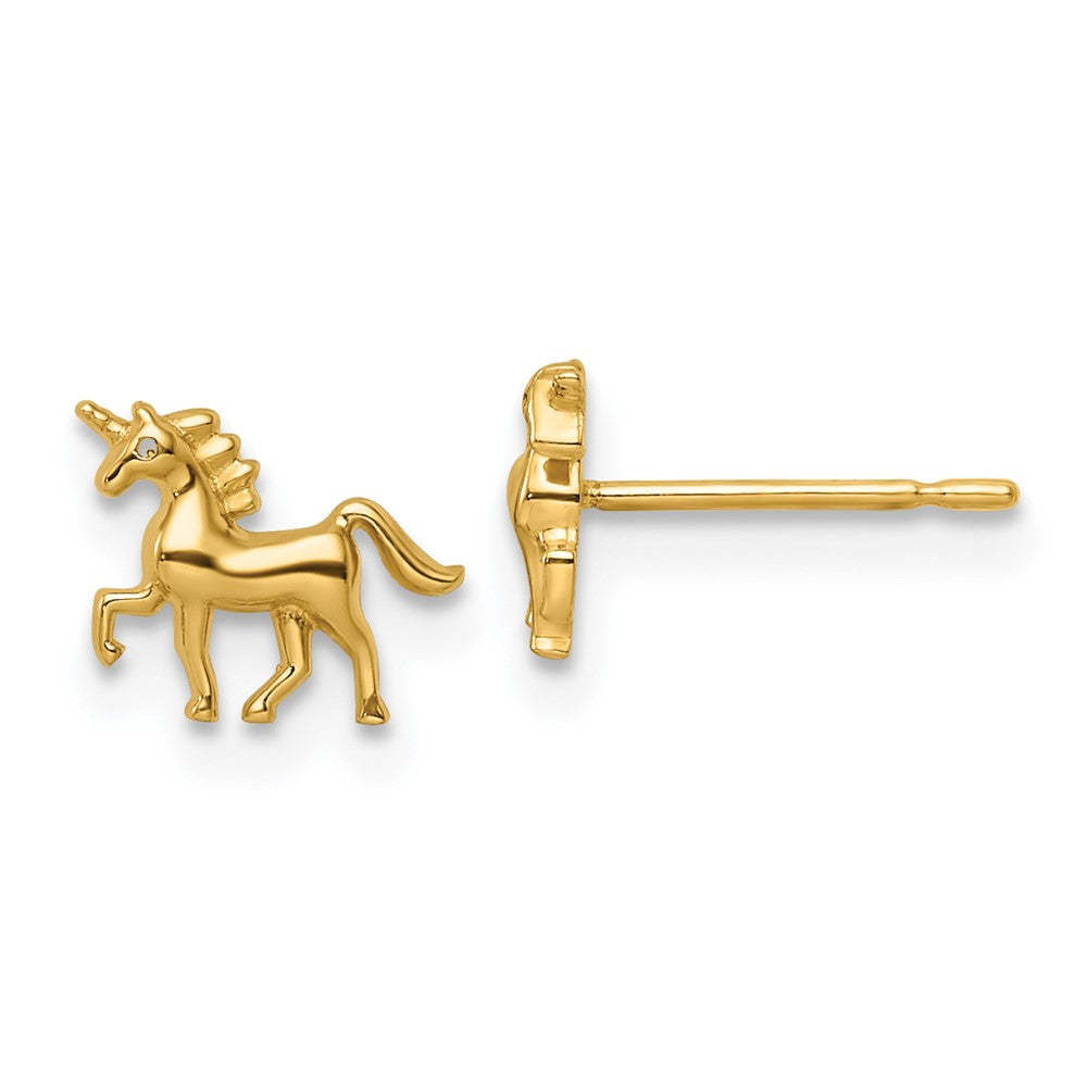 Pendientes de Botón con Unicornio de Madi K en Oro de 14k