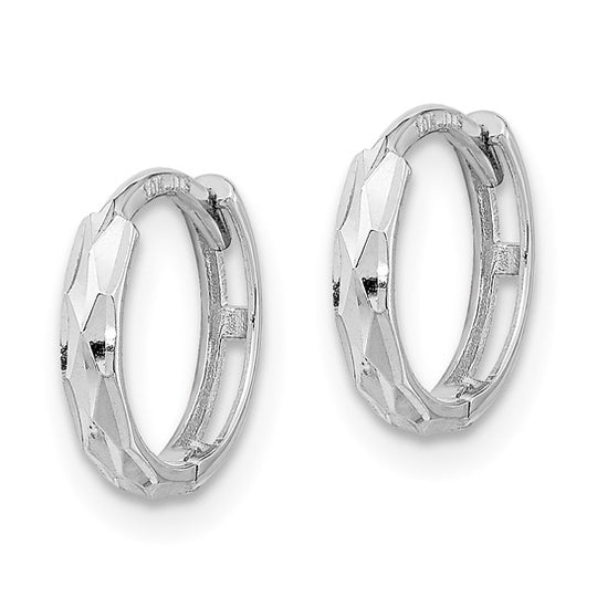 Aretes de Aro con Bisagra en Oro Blanco de 14k Madi K con Corte Diamante