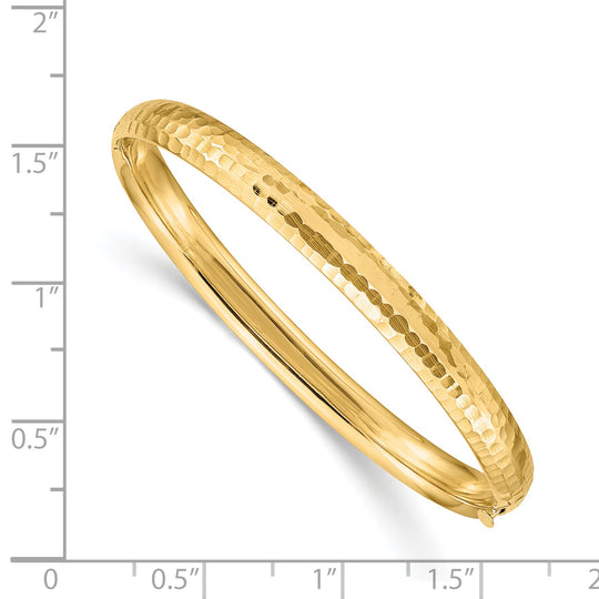 Brazalete Articulado para Niños Madi K en Oro Amarillo de 14K (5 mm) con Acabado Martillado y Pulido