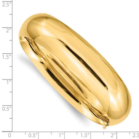 Brazalete Bangle 14K Oro Amarillo Pulido de 17 mm con Bisagra