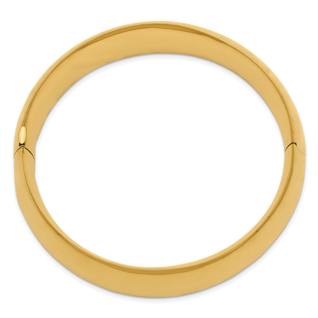 Brazalete Bangle 14K Oro Amarillo Pulido de 20 mm con Bisagra