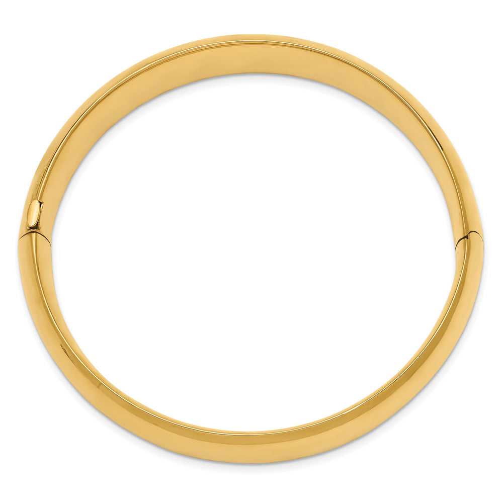 Brazalete Bangle 14K Oro Amarillo Pulido de 14.5 mm con Bisagra