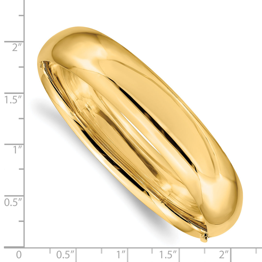 Brazalete Bangle 14K Oro Amarillo Pulido de 14.5 mm con Bisagra