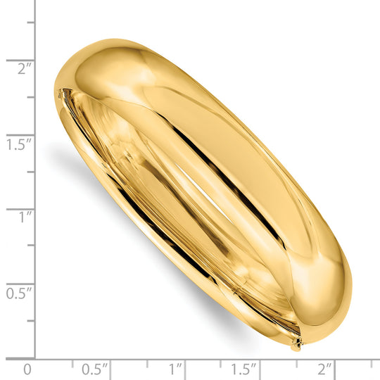 Brazalete Bangle 14K Oro Amarillo Pulido de 14.5 mm con Bisagra