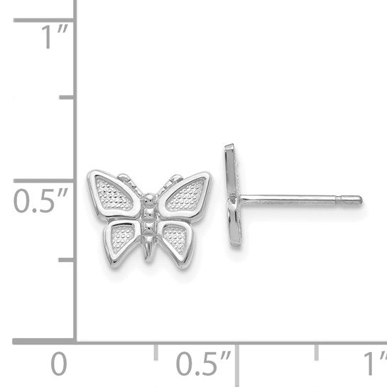 Pendientes de Mariposa en Oro Blanco de 14k