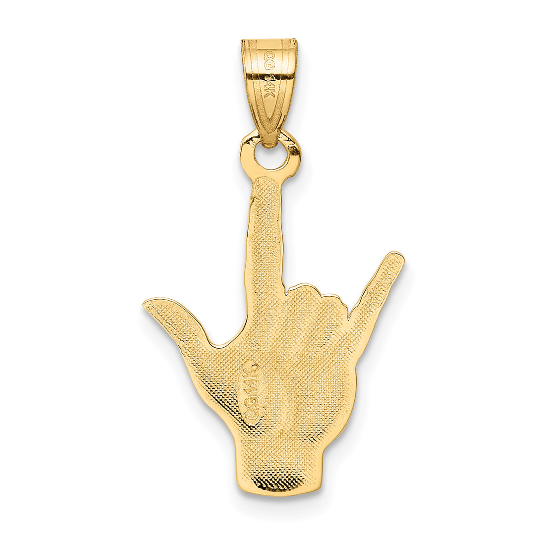 Dije en Oro Amarillo de 14k "I Love You" en Lengua de Señas