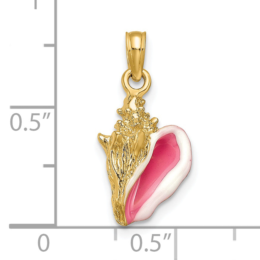 Péndulo 3D de Concha Enameled de 14k