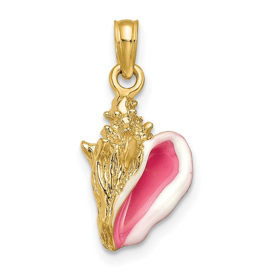 Péndulo 3D de Concha Enameled de 14k