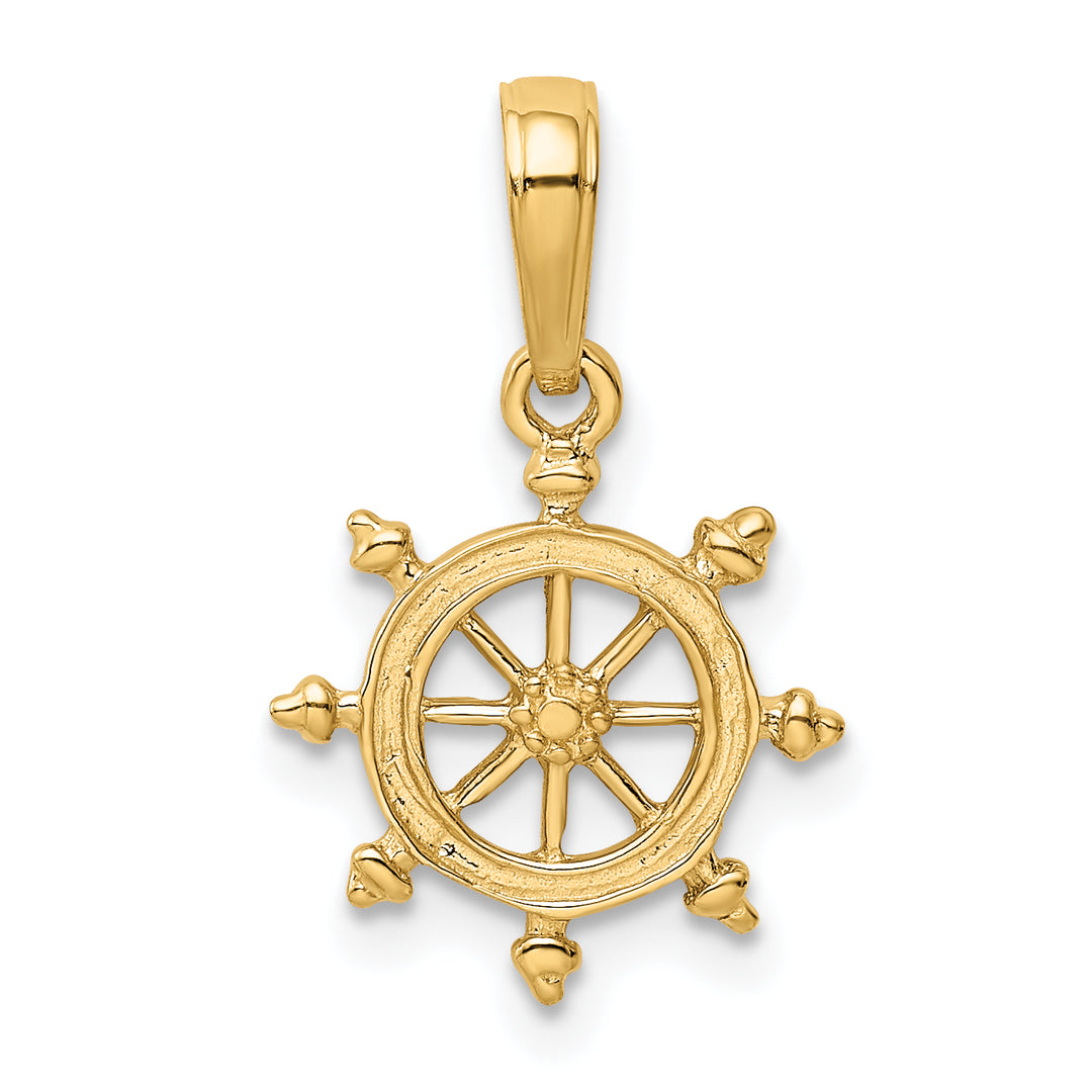 Colgante de Rueda de Timón de Barco de Oro 14K