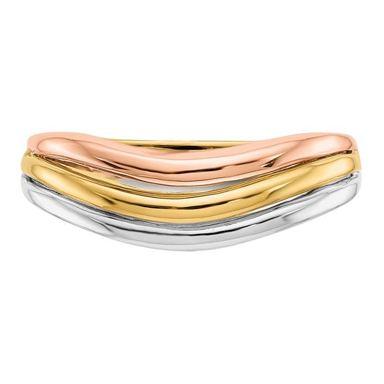 Anillo Abierto Elegante en Tres Colores de 14K