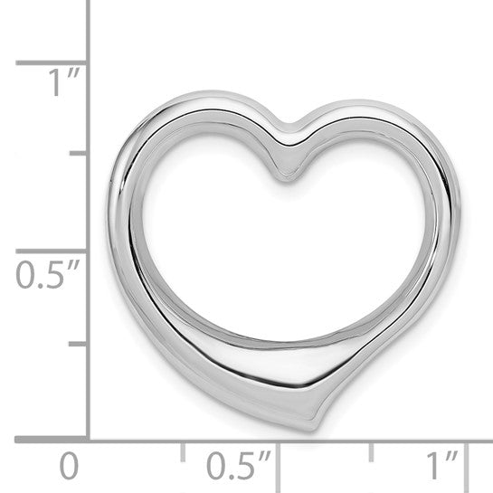 Colgante en Forma de Corazón Hueco 14K Oro Blanco