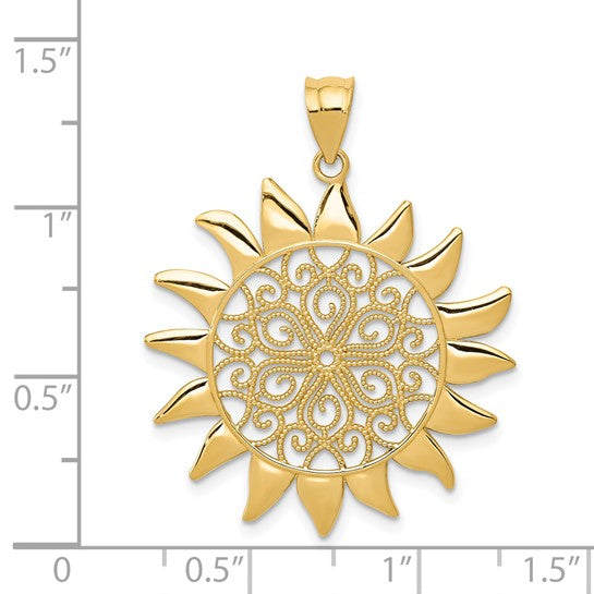 Colgante de Sol de Filigrana de 14K