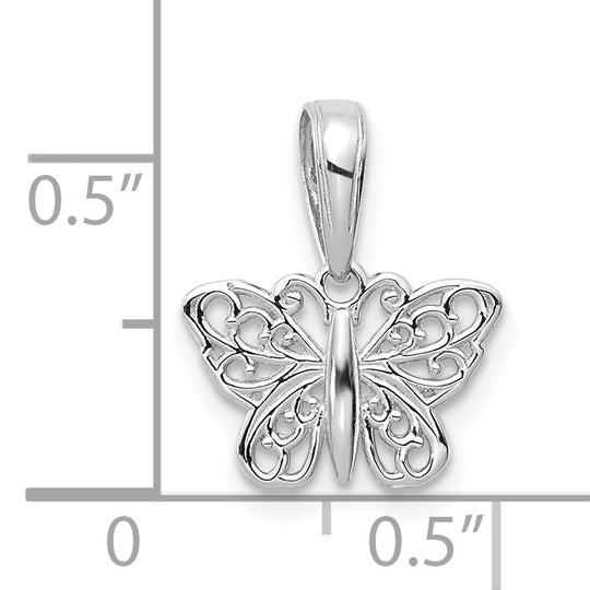 Colgante "Mariposa Filigrana" en Oro Blanco de 14K