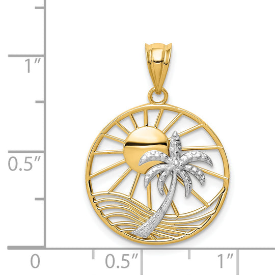 Dije de Sol y Palma en Oro Bicolor de 14K