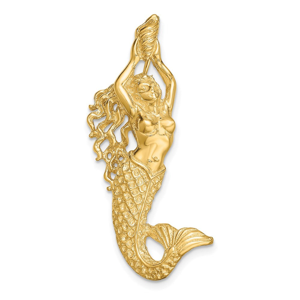 Colgante deslizante de Sirena en Oro de 14K (Pulido / Texturizado)