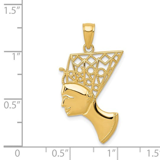 Colgante de Perfil de Nefertiti de 14K