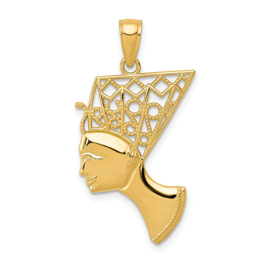 Colgante de Perfil de Nefertiti de 14K