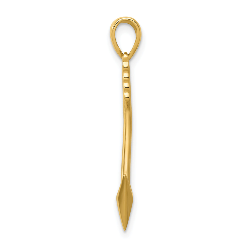 Colgante de Flecha 3D Pulido 14K