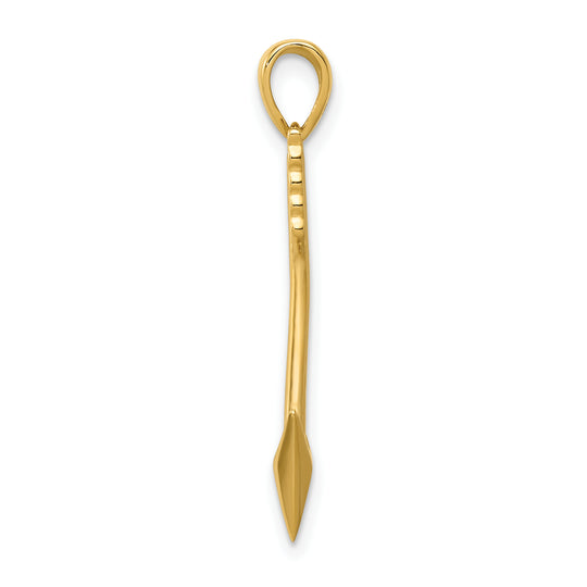 Colgante de Flecha 3D Pulido 14K