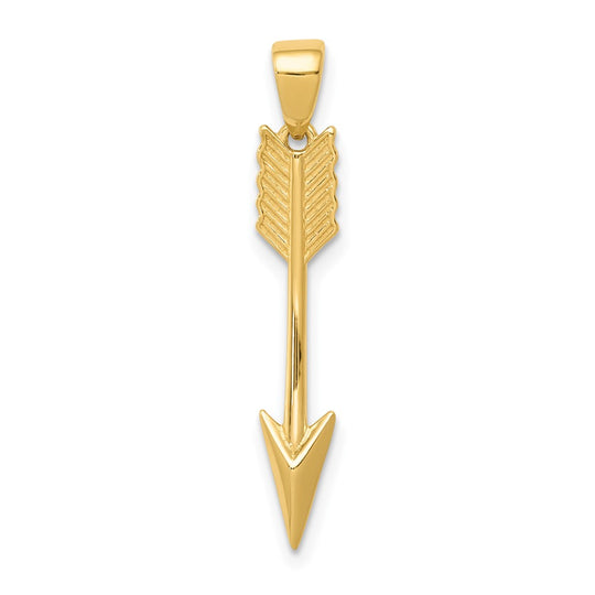 Colgante de Flecha 3D Pulido 14K