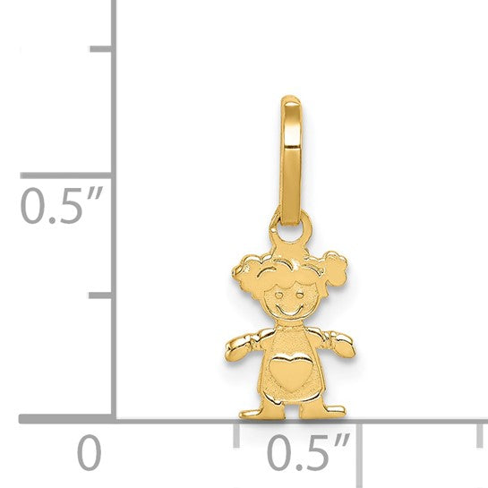 Dije de Niña Pequeña Pulido en Oro Amarillo de 14K