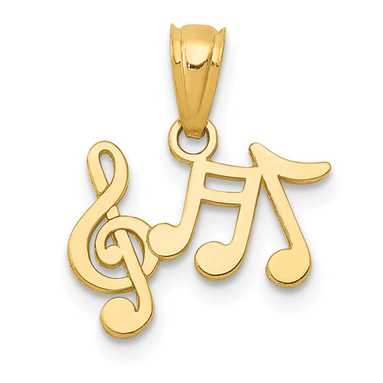 Colgante de Notas Musicales Pulido de 14K